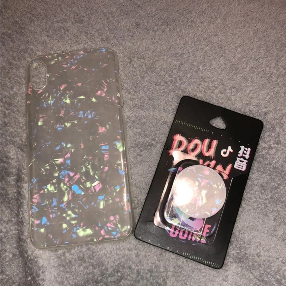 Iridescent Phone Case and Pop Socket